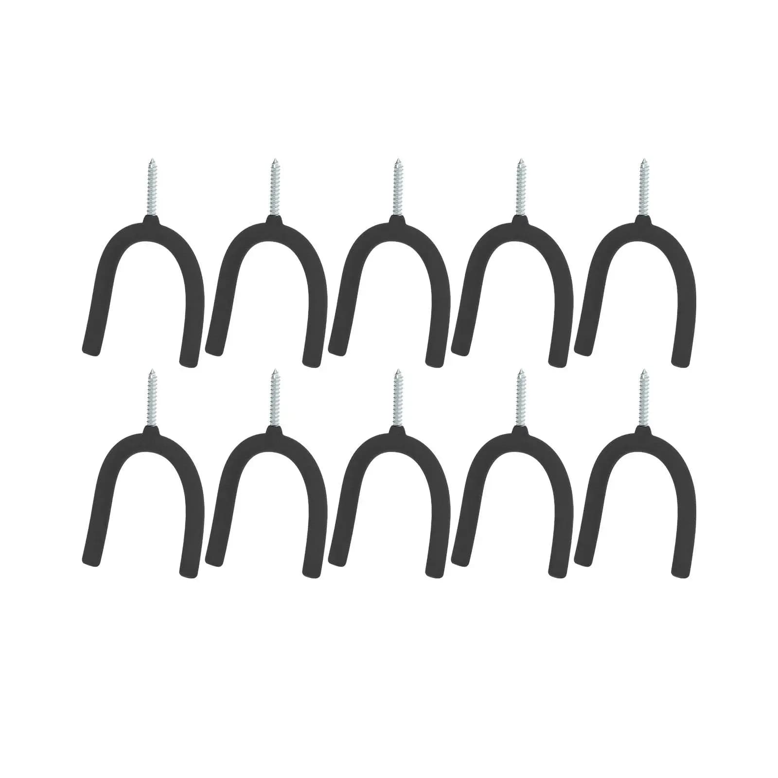 Heavy Duty Screw in U Hooks for Garage Workshop Wall Mount Tool Holders Shovel Rake Hangers Multi Purpose Storage Organizer