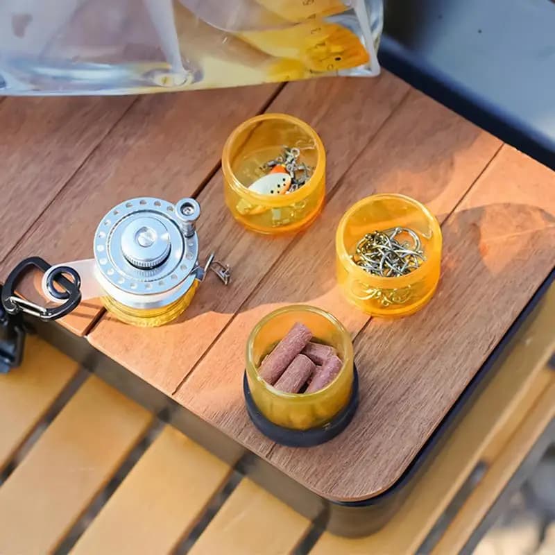 Fishing Equipment Box Portable Fishing Equipment Bottle Multi-functional Equipment Supplies with Carabiner Transparent Shelves Esche Containers