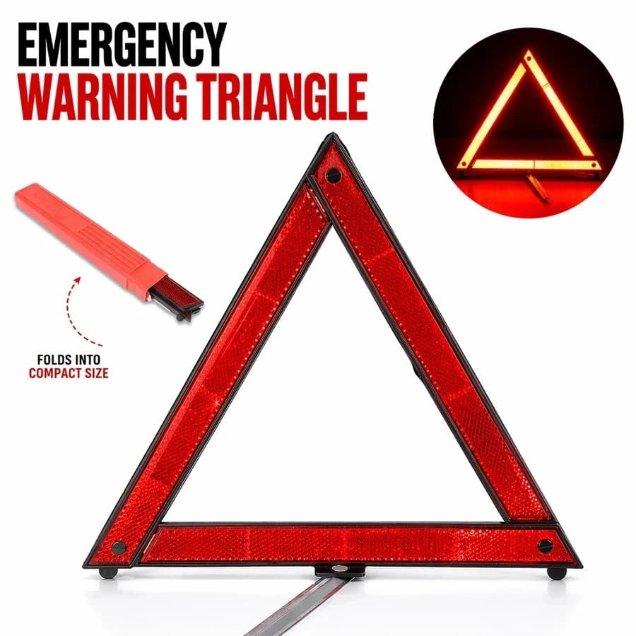 Triangolo di Emergenza Pieghevole per Auto, Segnale di Stop Riflettente Rosso, Triangolo di Avvertimento per Guasti, Accessori Auto per la Sicurezza