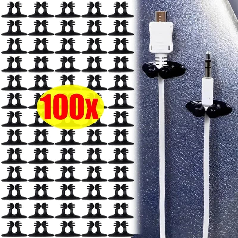 100/50/20/10pcs Car Cable Manager Auto Dashboard Cables Organising Fixer Universal Cars Interior Storage Plastic Snap Clips