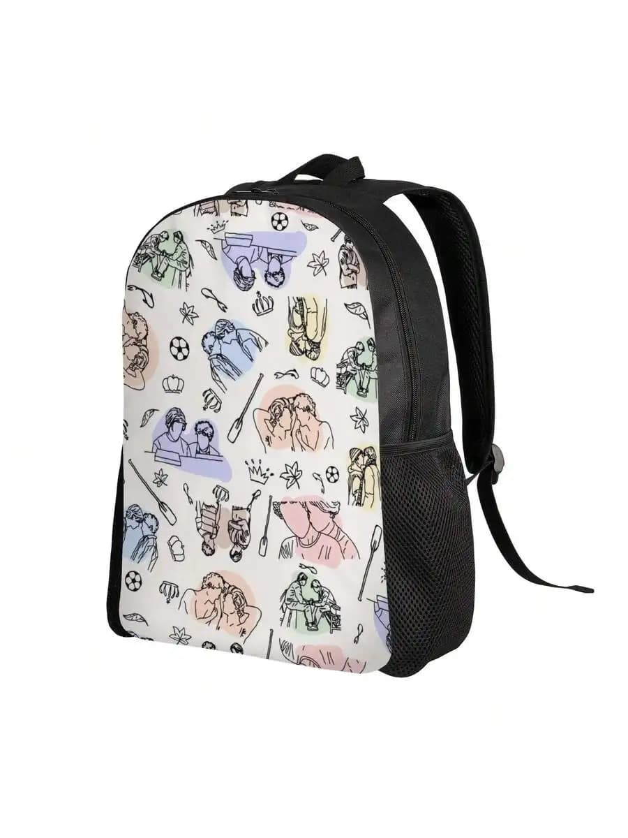Casual Illustrated Backpack With Single Compartment For Daily Use Or Weekend Trips