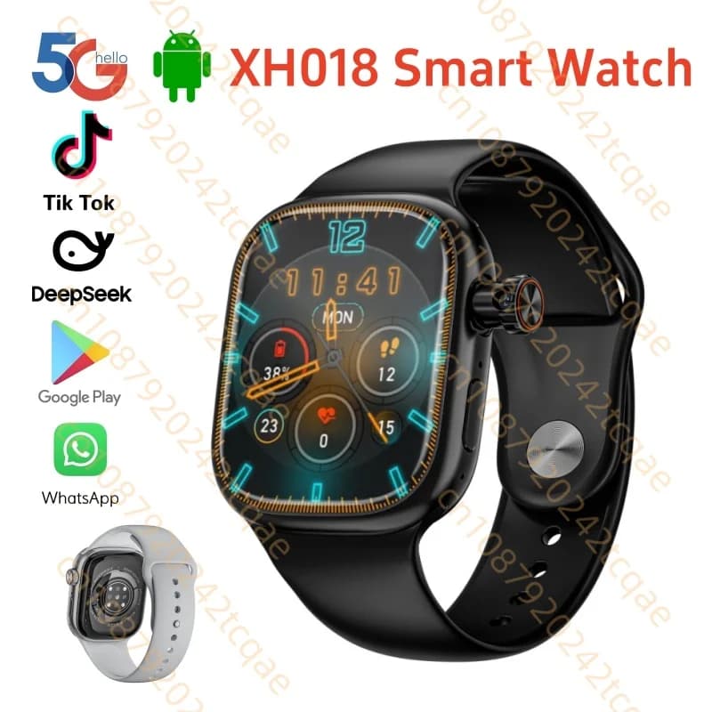 XH018 Astuto Della Vigilanza 2.02 pollici Amoled Touch Screen Rotary Della Macchina Fotografica GPS WIFI Videochiamata Scheda Sim Chatgap Bussola 5G Cellulare Smartwatch