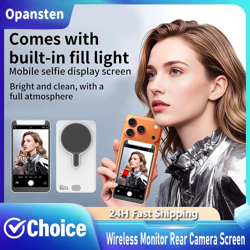 Magnetic Selfie Fill Light For MagSafe with Display Screen Portable For iPhone 17 16 15 14 13 Pro Max Live Stream Vlog Use Pro