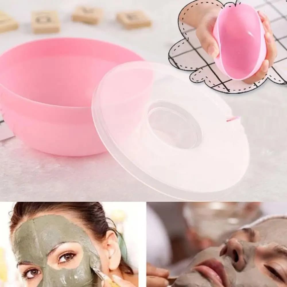 New set of do-it-your face mask mixing bowls made of silicone with brush for bowl tool for mixing face mask brushes for women face tools