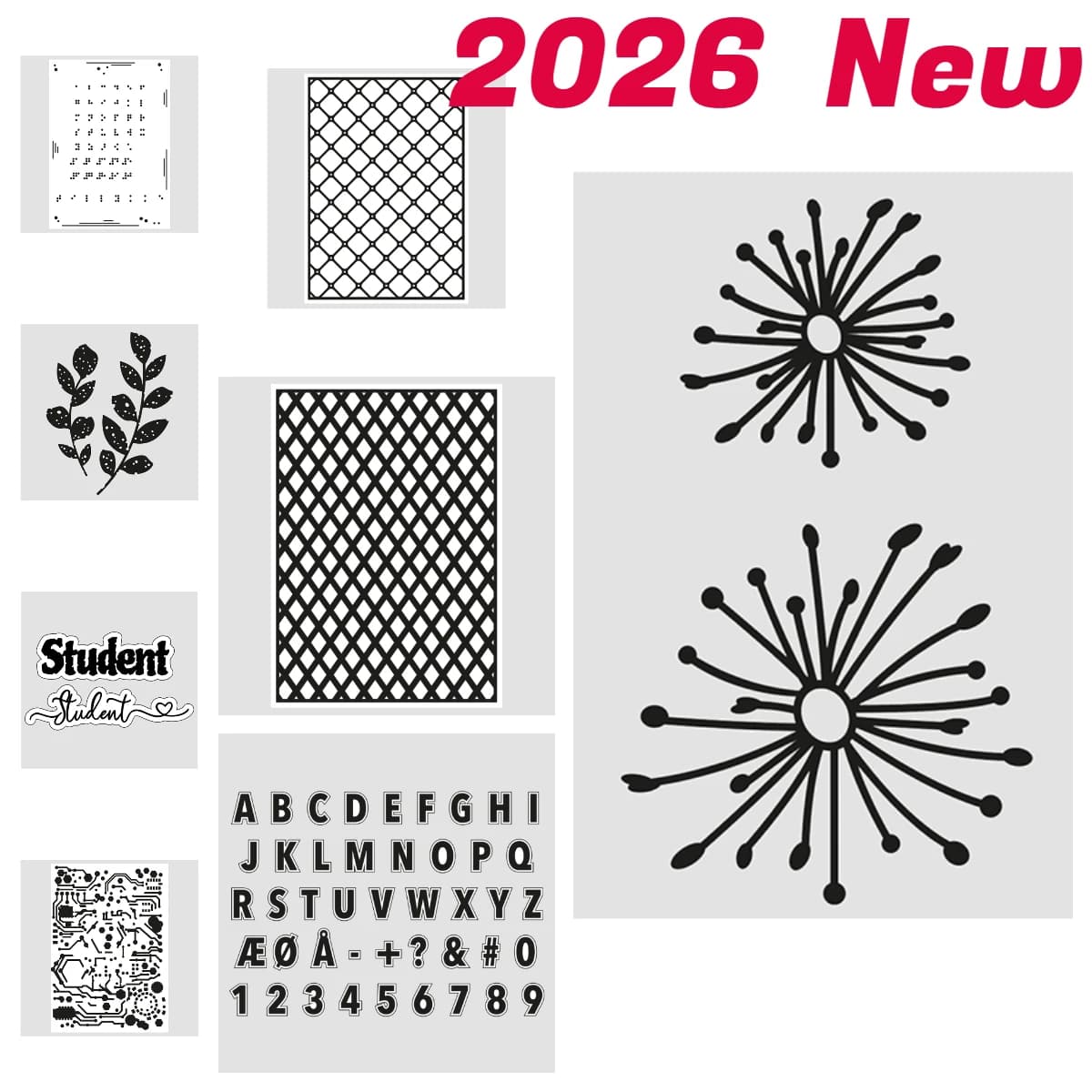 Braille Cool Alphabet with Shadows Stamps and Metal Cutting Dies Sets for DIY Craft Making Greeting Card Scrapbooking 2026 New
