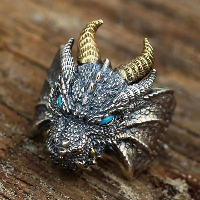 Adjustable Ring Punk Vintage Fashion Finger Jewelry Accessories Retro Domineering Ethnic Style Dragon Ring For Men Cool Opening