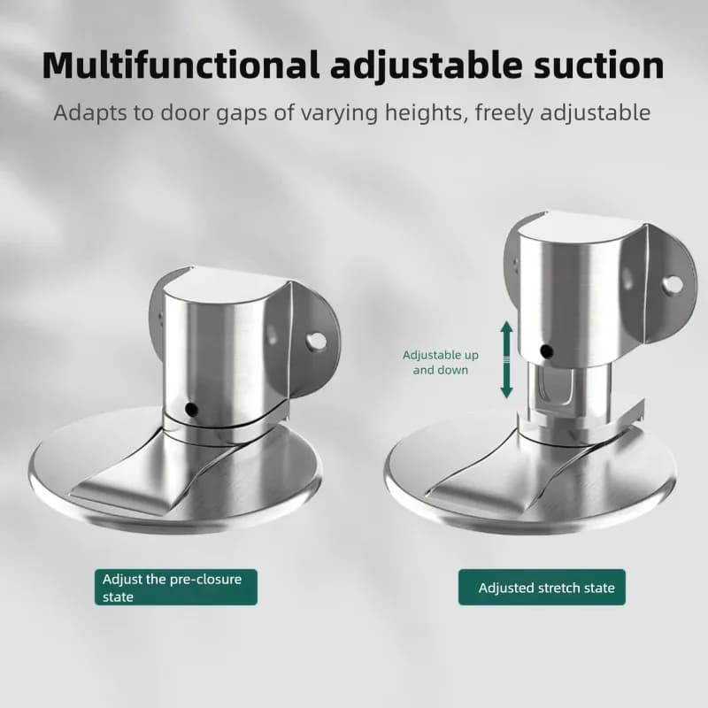 Fermaporta Magnetico Invisibile Senza Foratura | Hardware di Sicurezza Anti-Collisione Regolabile in Acciaio Inossidabile