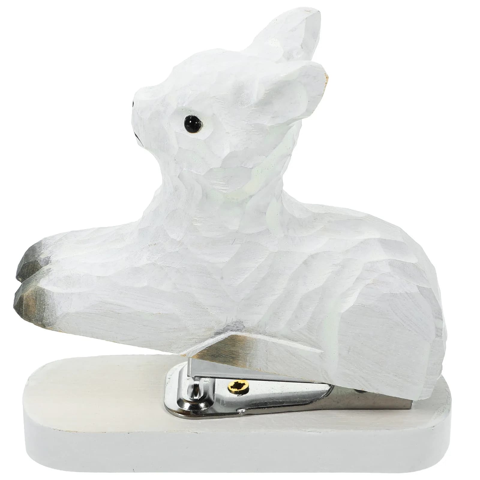 Graffettatrice in Legno a Forma di Animale Fatta a Mano, Design Accattivante, Organizzatore da Scrivania per Ufficio, Necessità Scolastica, Piccola Graffettatrice per Uso Quotidiano