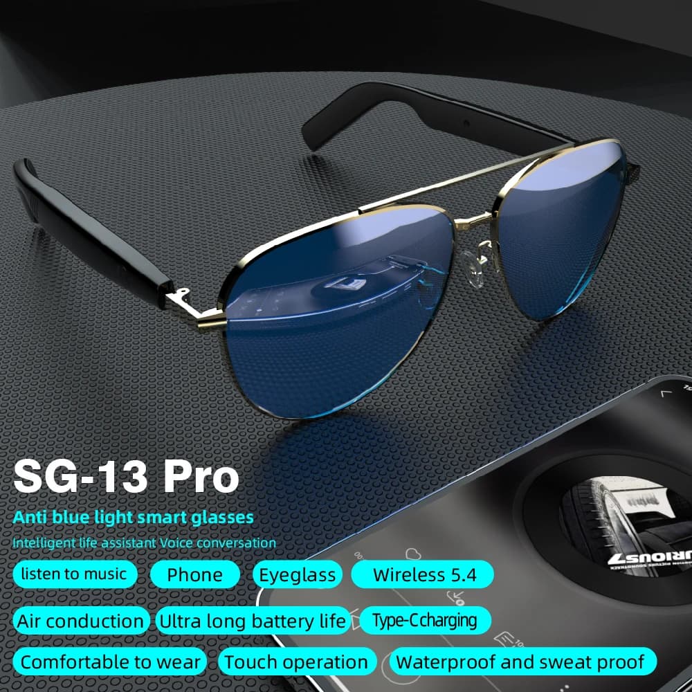New Original Smart Glasses Headset Wireless Bluetooth Sunglasses Outdoor Sport Earphone HD Mic Calling Headphone Women's Glasses
