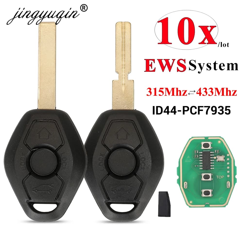 Jingyuqin 10pcs Auto Chiave A Distanza FAI DA TE per BMW EWS 1/3/5/7 Serie di X3 X5 z3 Z4 con ID44 Chip Keyless Entry Trasmettitore HU58 HU92