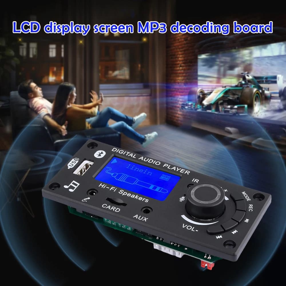 12 V LCD MP3 Decoder DAC Bluetooth 5.0 Car HiFi Audio Ricevitore WMA WAV FLAC APE Scheda di Decodifica Con Radio FM Telecomando