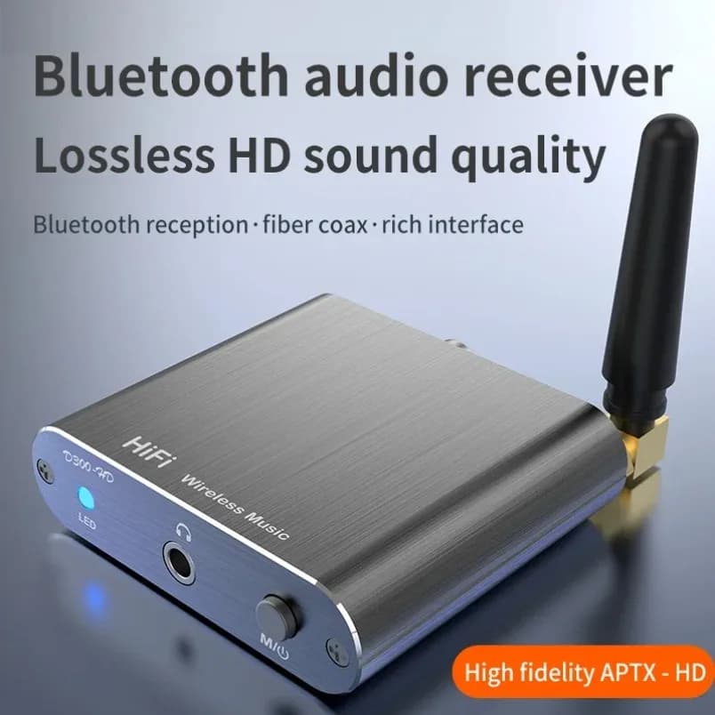 QCC 5.2 Bluetooth Audio Receiver aptX HD HiFi Lossless 3.5mm AUX Optical Coaxial Adapter for Old Speaker Amplifier Home Theater