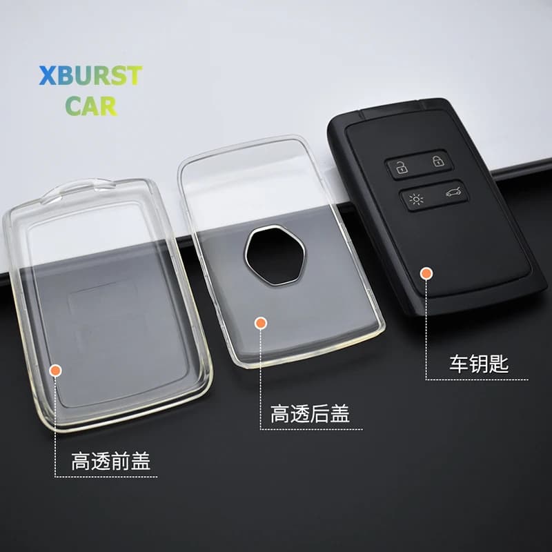 TPU Car Key Cover per Renault Clio Megane Grand Scenic Sandero Dacia Duster Card Captur Koleos Kadjar Zoe Arkana Espace