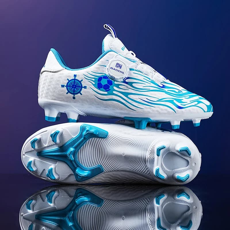 Kids Turf Soccer Cleats Children Football Shoes Breathable Lightweight Training Sneakers Non-Slip Athletic Sport Boots Boys Girl