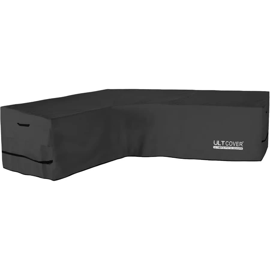 Copridivano impermeabile a forma di L rivolto in sinistra per mobili componibili da esterno a 6 posti 85 W lato sinistro x 110 W (lunghezza posteriore) Nero Idea