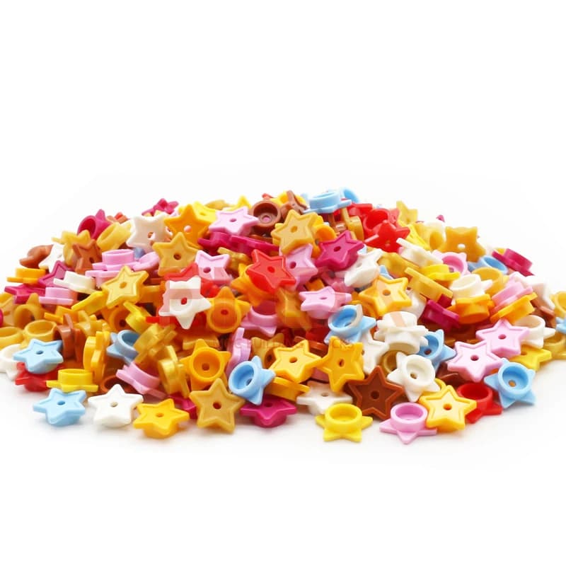 100 pz Moc 11609 piastra rotonda 1x1 con stella e piccolo foro perno blocchi di costruzione fai da te mattoni compatibili 28619 particelle di Assmble