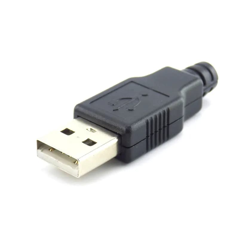 2.0 USB Type A Male 2.0 Connector USB socket with black plastic lid type A welder connector A 4 Pin DIY connector