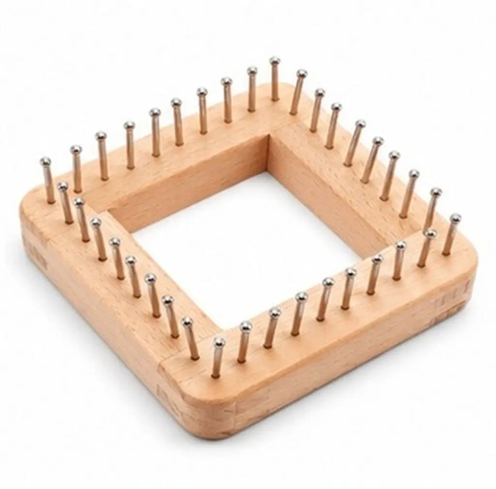 Wooden Square Knitting Loom DIY Hat Scarf Sweater Making Tool Easy to Use for Adults Beginners Multi Purpose Weaving Loom Craft