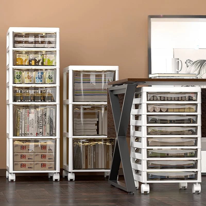 Multi-Drawer File Cabinet, Desktop & Under Desk Organizer for Office, Stackable Storage Box for Supplies & Stationery Home