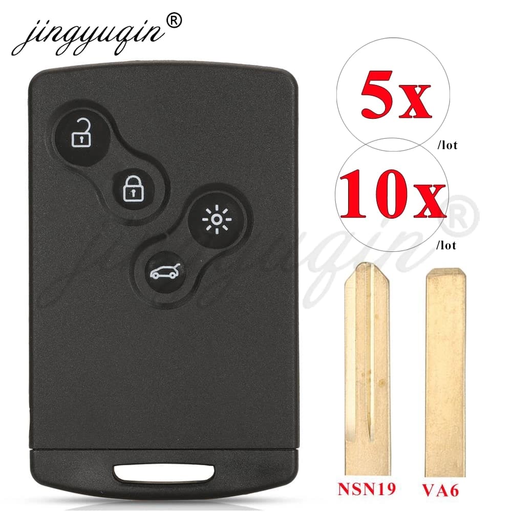 Jinyuqin 5/10pcs Chiave Dell'automobile Borsette 4 Bottoni Per Renault Laguna Koleos Megane Captur Fob Smart Card Keyless custodia
