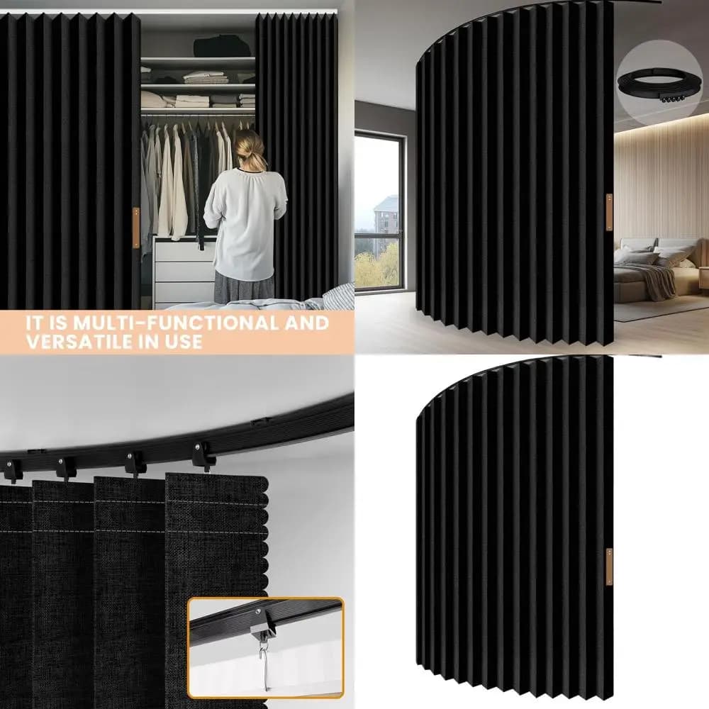 Black accordion divider 100 W x 84 L with Attic Binary, Easy to Install