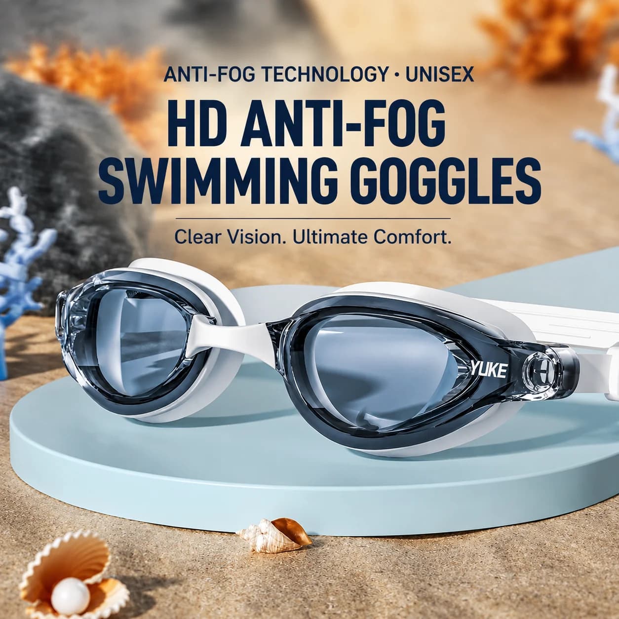 Adult Swimming Goggles Anti Fog Waterproof HD Wide Vision Swim Glasses Adjustable Silicone Strap for Men Women