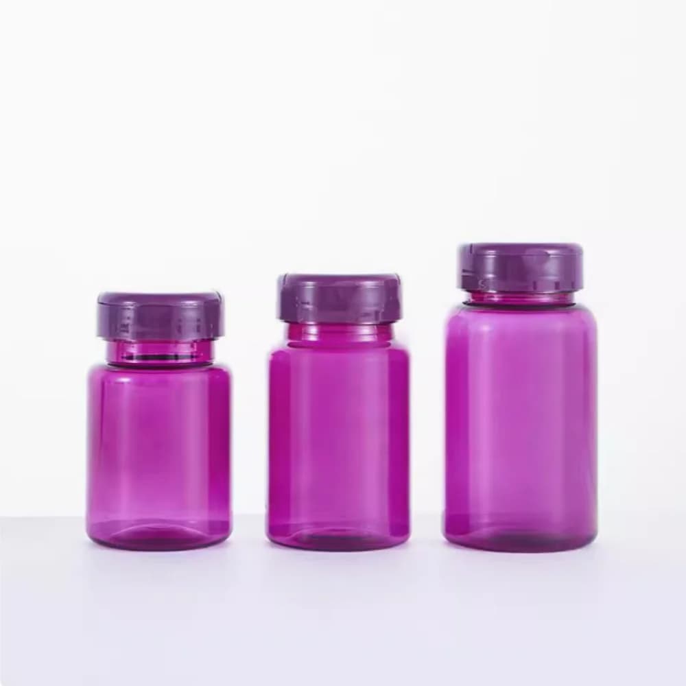 Set di 30 bottiglie di plastica viola - Barattoli flip-top resistenti alla luce da 80 ml o 120 ml per pillole/spezie/artigianato - Contenitori ermetici viola (