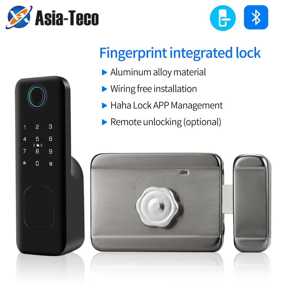 Blocco digitale Bluetooth e impronta digitale biometrica intelligente IP66 - Controllo APP HaHALock, accesso alla scheda RF/IC con blocco automatico (casa/ufficio)