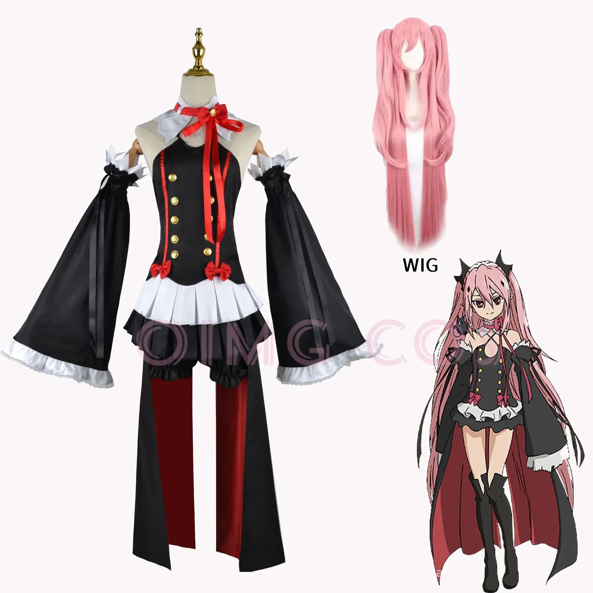 Costume Cosplay Seraph of The End Krul Tepes, Uniforme Anime in Stile Cinese, Parrucca Splendente, Costumi di Halloween per Giochi