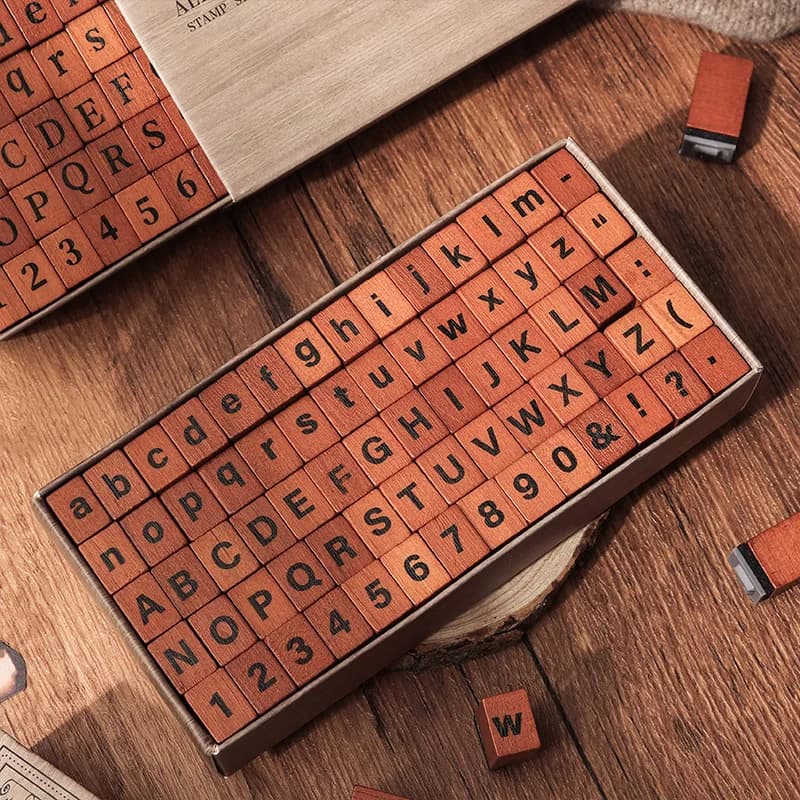 70 pcs English letters and numbers Wooden Rubber Stamps Sets Diy Rubber Stamp For Card Making Scrapbooking supplies