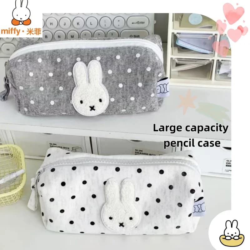 New Miffy Cute Pencil Case | Washable & Portable Large Capacity Stationery Pouch for Students