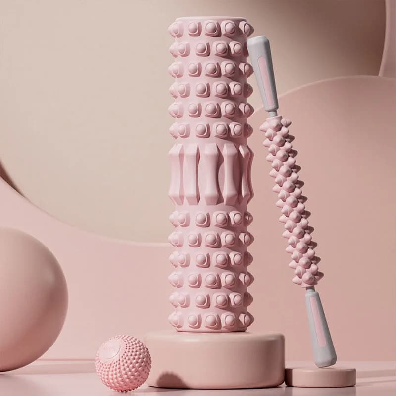 Foam Axis Mace Yoga Column Rolling Back Muscle Strip Relaxing Massage EVA Pulp Modeling Roller Yoga Massage 2 pieces Set New