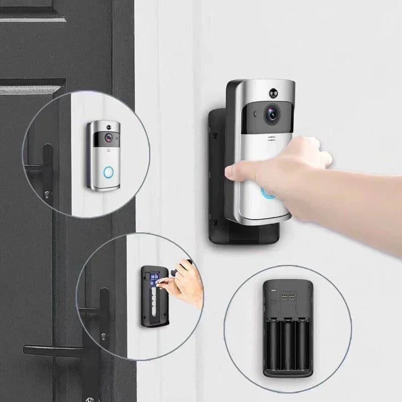 Videocitofono per campanello WiFi Videocitofono per casa intelligente Videocitofono per appartamenti Allarme IR Campanello per telecamera di sicurezza wireless