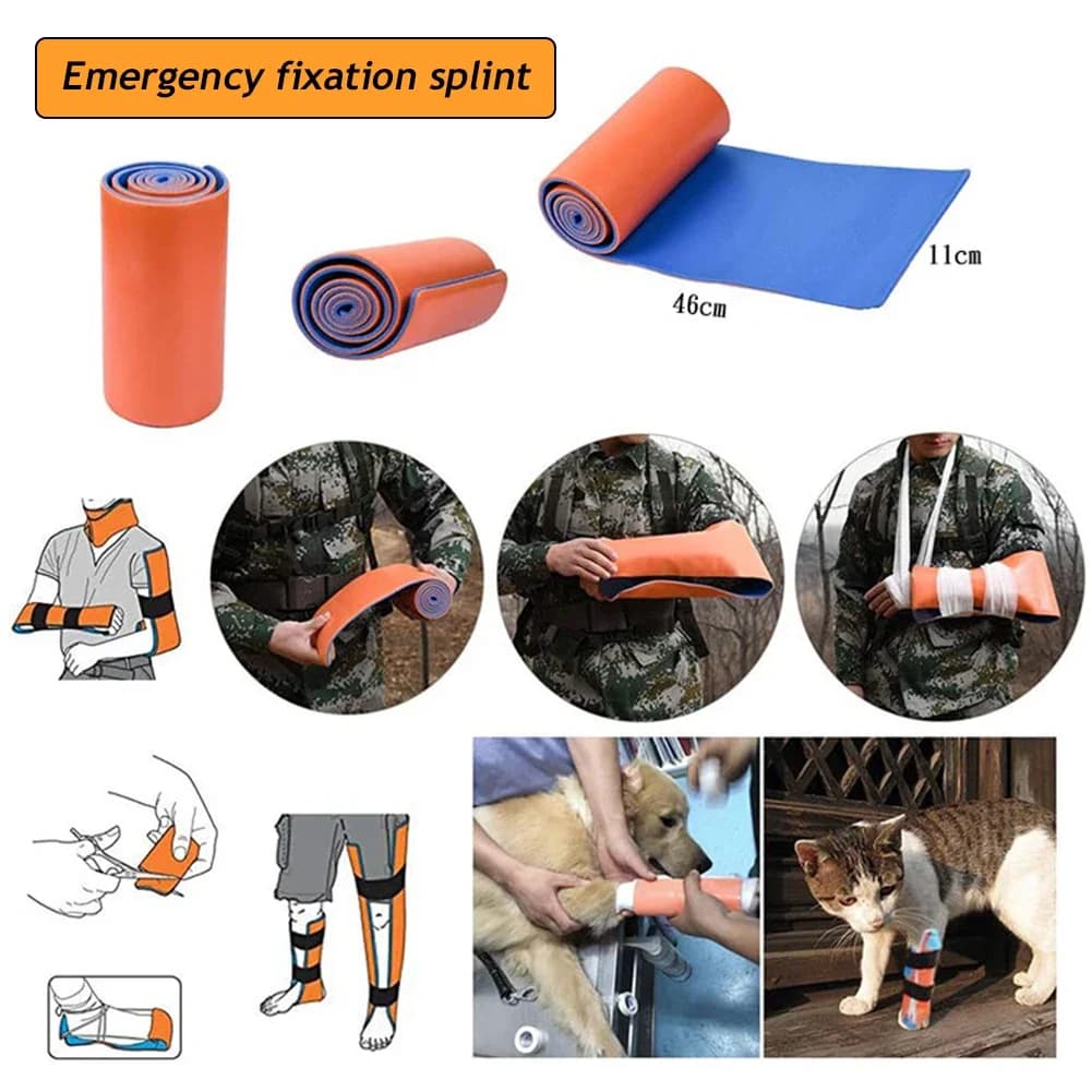 Supporto professionale per osso rotto in lega di alluminio per kit di pronto soccorso, escursionismo, viaggi, sopravvivenza, portatile