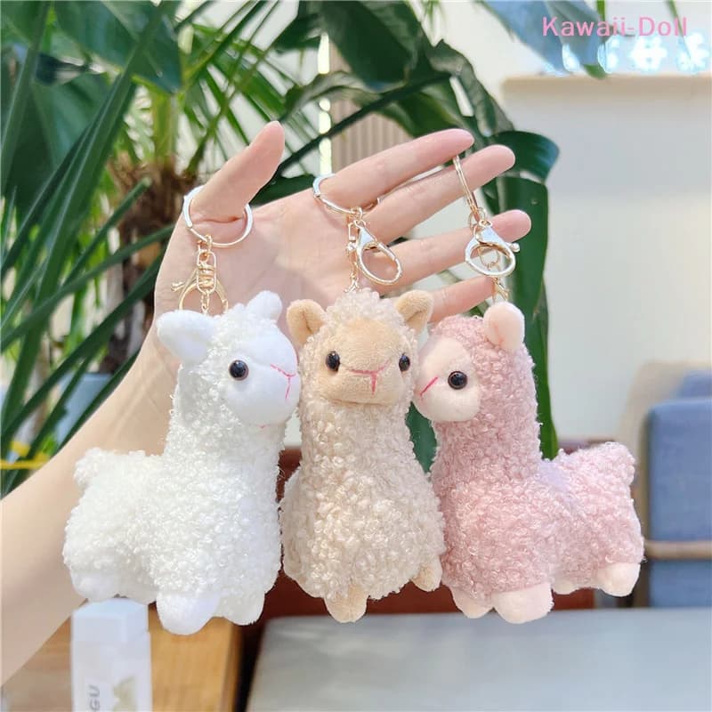 [DO]Cartoon Cute Alpaca Plush Pendant Creative Kawaii Doll Keychain Fashion Student Backpack Decoration Birthday Gifts[DO]