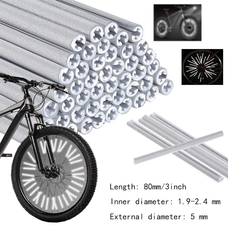 96 pezzi ~ 12 pezzi raggi ruota per bicicletta riflettori bici fai da te riflettore per raggi ciclismo all'aperto avviso notturno raggi di sicurezza MTB 8 cm