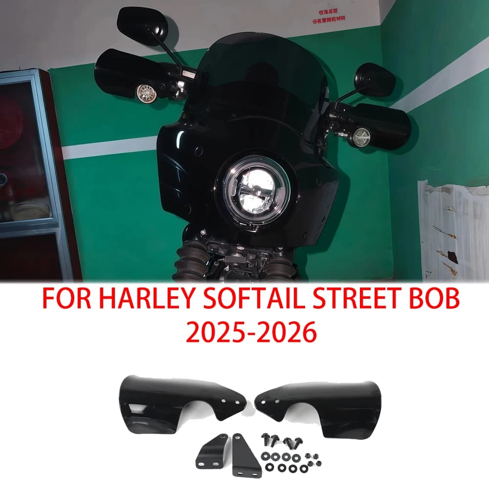 Paramani Neri per Moto, Protezione Manubrio per Harley Softail Street Bob 2025 2026