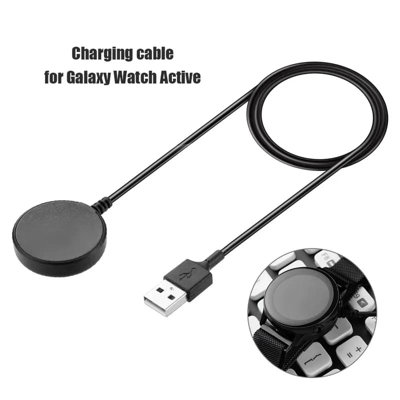 Caricabatterie per Samsung Galaxy Watch Active SM-R500 Smartwatch Cavo di ricarica USB da 1 m Smart Watch Cavo di ricarica wireless nuovo