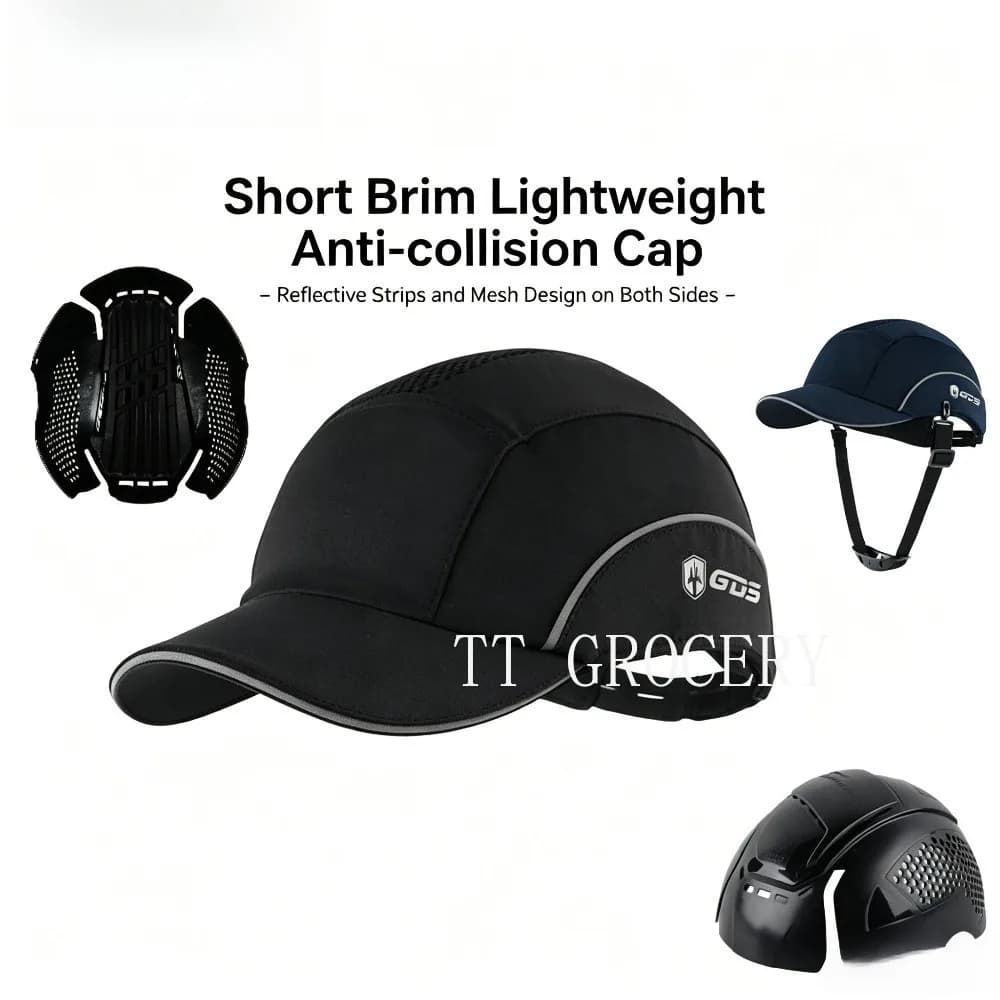 Lightweight Bump Cap for Men Breathable Cotton Safety Baseball Hat with Short Brim Anti-Impact Head Protection for Industrial