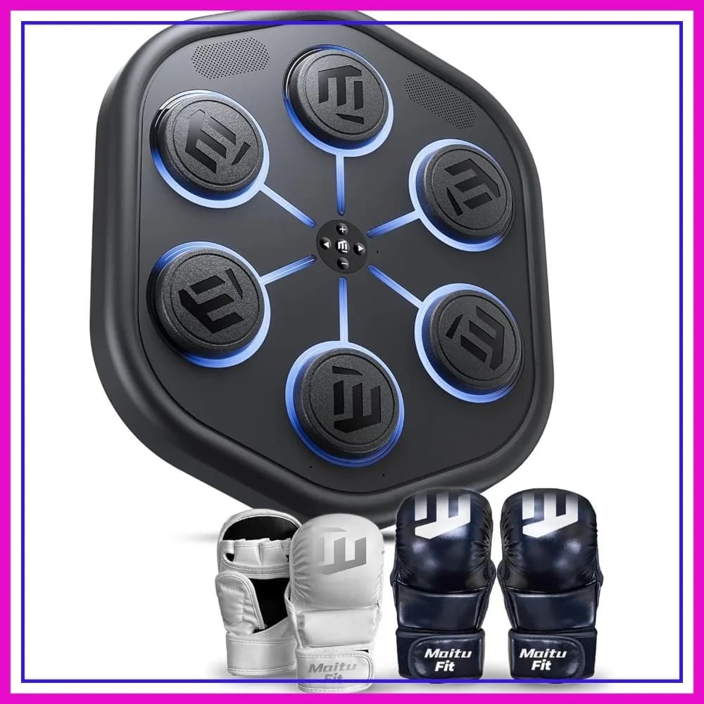 Macchina da Boxe Intelligente M5, Sacco da Boxe da Parete con Oltre 4000 Brani Musicali, 160 Luci LED, Controllo tramite App, Palestra Domestica