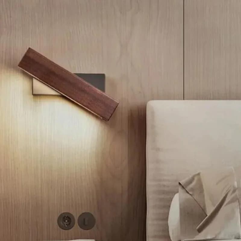 Lampada da parete per interni in noce Soggiorno Camera da letto Foyer Lettura Illuminazione in legno massello Corridoio Specchio da bagno Corridoio Sconce Lampada da parete 6pa