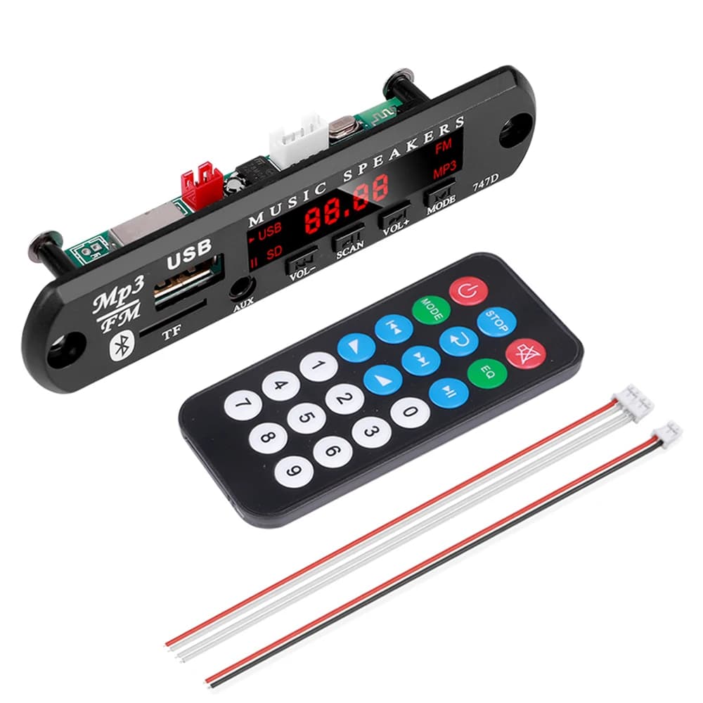 Modulo radio FM DC 9V-12V Bluetooth 5.0 MP3 WMA WAV Scheda di decodifica Audio per auto USB TF AUX Lettore musicale Mp3 Altoparlante