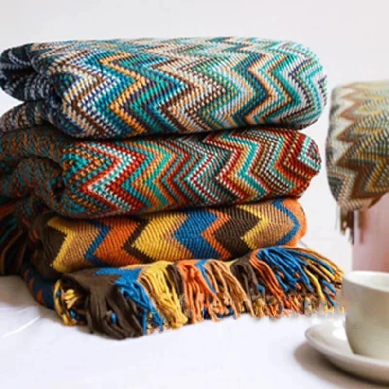 Boho Bed Plaid coperta geometria Aztec Baja coperte copridivano etnico fodera Decor Throw Wall Hanging Tapestry Rug Cobertor
