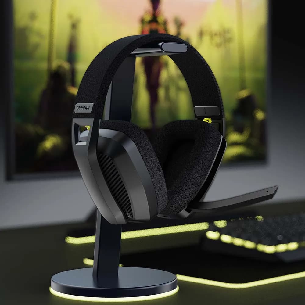 BINNUNE BW06 2.4 GHz wireless gaming headset with PS5 PS4 PC Mac Playstation Bluetooth gaming headphones with microphone