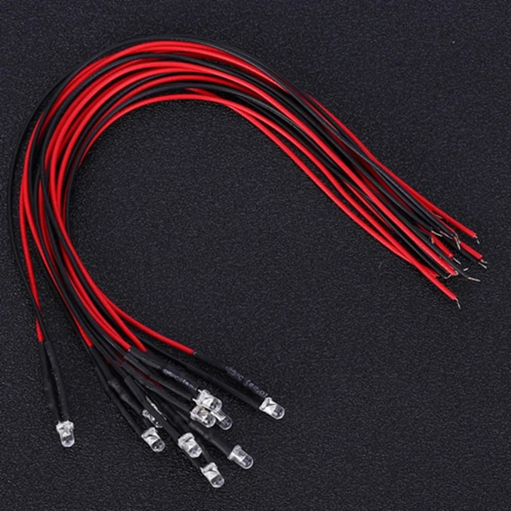 Nuovo portatile durevole di alta qualità 50 pezzi di piccole dimensioni 12V perline LED 3mm bianco caldo diodi LED luci a LED assortimento di modelli