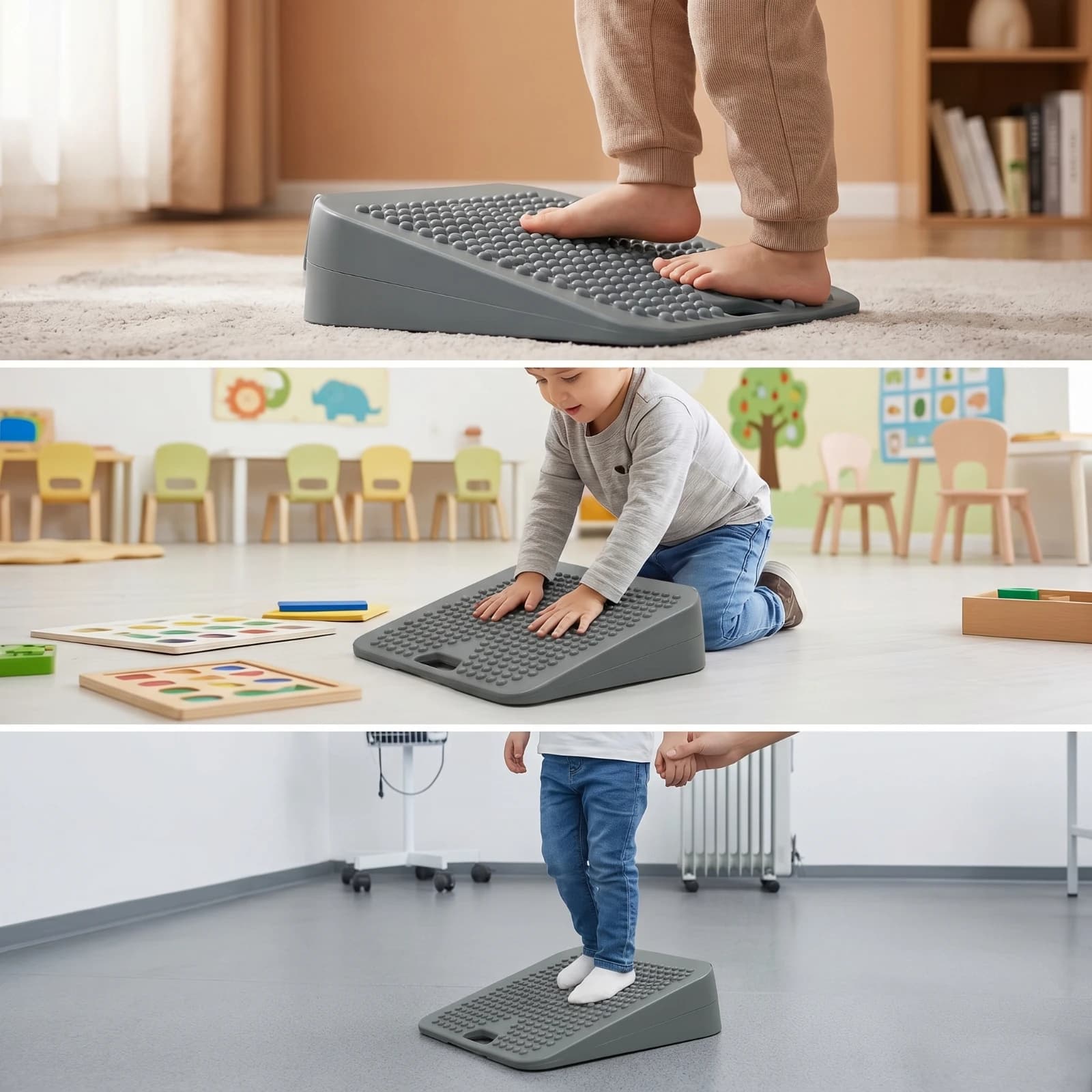 Tactile Balance Pad Cushioned Balance Pad with Textured Surface Ergonomic Lightweight for Patients, Physical Rehabilitation