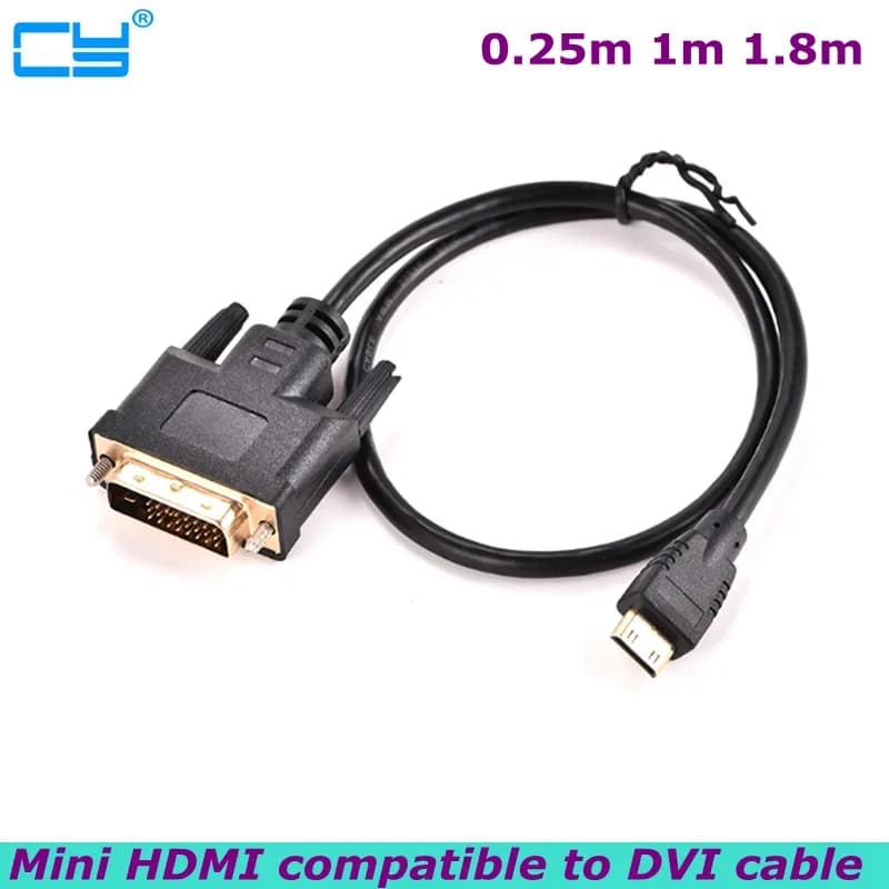 0.3M 1.8M Mini HDMI compatibile con DVI 24 + 1 DSLR Camera Host Scheda grafica Schermo secondario Mini a DVI Monitor Cavo video
