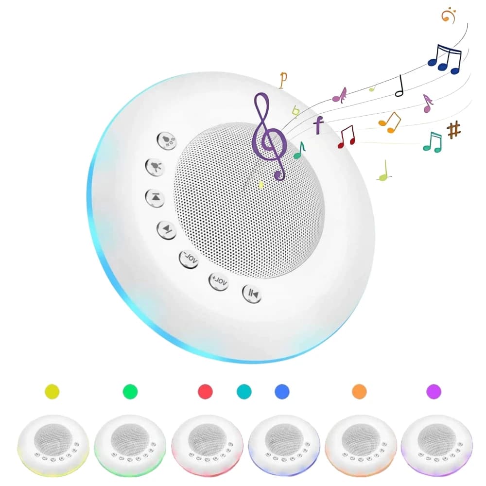 Macchina per il rumore bianco per neonati, ricaricabile USB con luce, 28 suoni rilassanti, timer e funzione memoria, dispositivo portatile per favorire il sonno degli adulti