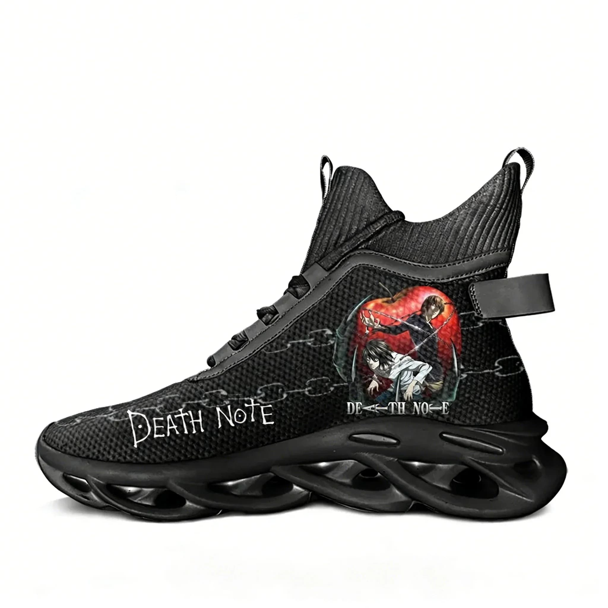 Sneakers alte da uomo e donna ispirate all'anime giapponese DEATH NOTE, ideali per escursioni, viaggi, alpinismo e corsa, leggere e comode.