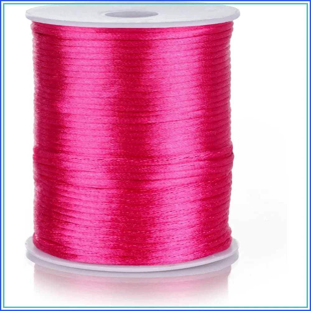 2mm Nylon Satin Cord 100 Yards, Rat Tail String for Jewelry Making, Macrame Trim